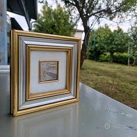 Quadro 13cm x 13cm colore oro/argento