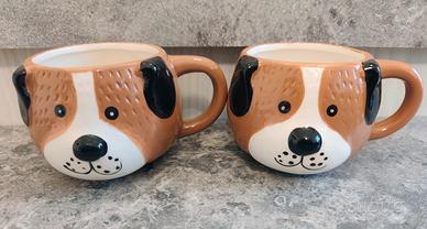 Set 2 Tazze Mug a forma di Cagnolino - Nuove