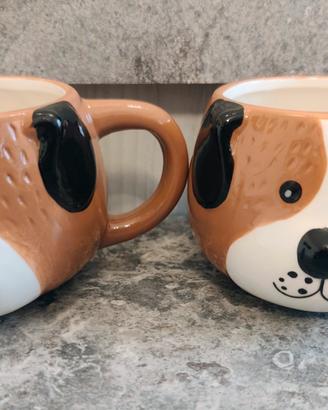Set 2 Tazze Mug a forma di Cagnolino - Nuove
