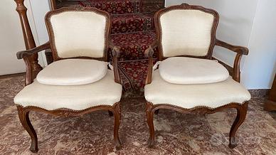 Coppia sedie poltroncine noce stile liberty
