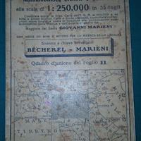 Carta geografica stradale Italia vintage