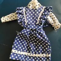 Vestito barbie pois blu e bianco anni 80