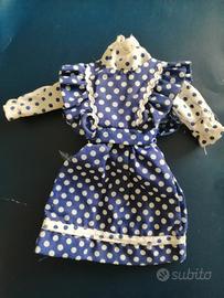 Vestito barbie pois blu e bianco anni 80