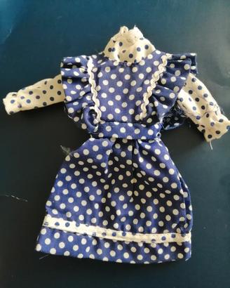 Vestito barbie pois blu e bianco anni 80