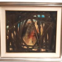 ALFREDO VALENTI Rimini dipinto 1974 olio su carta 