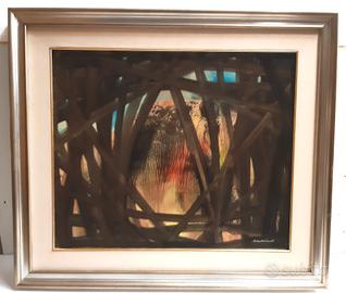 ALFREDO VALENTI Rimini dipinto 1974 olio su carta 