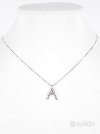 Collana lettera A in oro