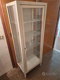 vetrina medica vintage ferro e vetro retinato