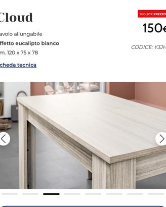 Tavolo bianco in legno