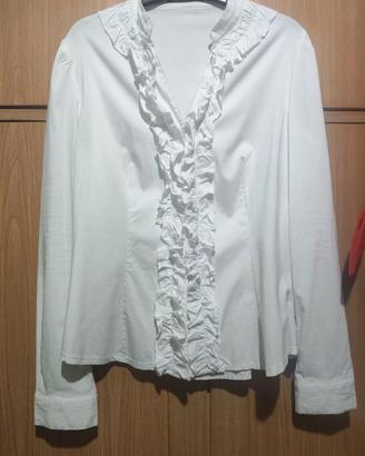 Camicia in cotone con rouches