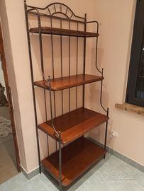 Etagere mobile in ferro e legno 