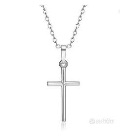 Collana unisex  acciaio con croce