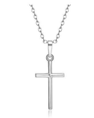 Collana unisex  acciaio con croce