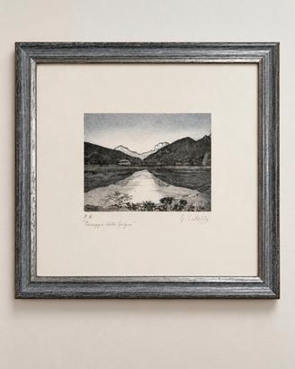Paesaggio della Garfagnana, quadro con cornice