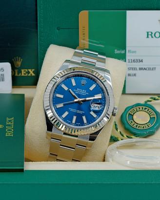 ROLEX DATEJUST 116334 41MM BLU GAR ITALIA 2016 