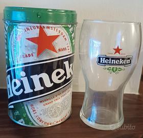 Bicchiere con custodia Heineken Birra 