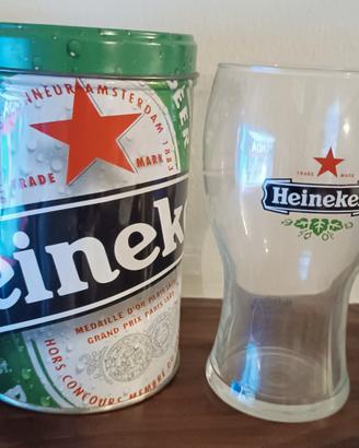 Bicchiere con custodia Heineken Birra 