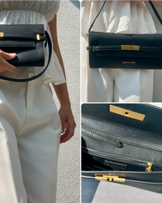 Pochette nera Enrico Coveri Rami in ecopelle