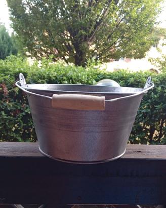 Secchio Zincato  vaso in Metallo nuovo