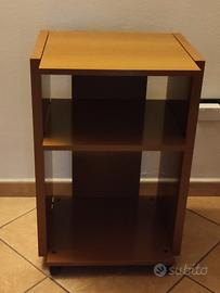 Mobile TV laminato colore noce chiaro con ruote 