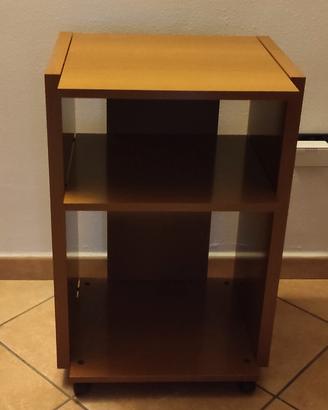 Mobile TV laminato colore noce chiaro con ruote 