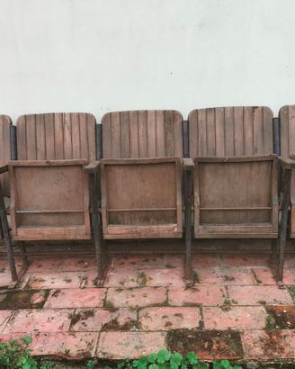 Vecchia Panca Cinema da Interno Anni 60 cm 240
