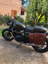 Borsa in pelle per moto triumph