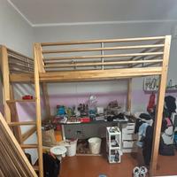 letto a castello una piazza e mezza legno