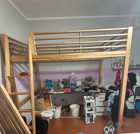 letto a castello una piazza e mezza legno