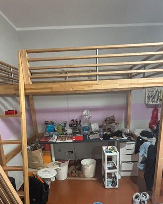 letto a castello una piazza e mezza legno