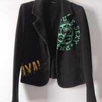 Blazer nero donna con stampe