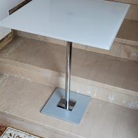 tavolino vetro e acciaio 