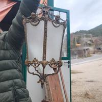 lampadario anni 40 in ottone  pieno 