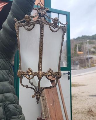 lampadario anni 40 in ottone  pieno 