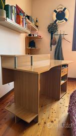Scrivania grande con cassetto e rialzo monitor