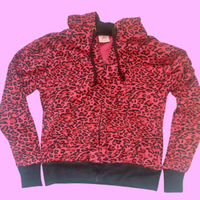 Felpa donna leopardata fucsia punk emo
