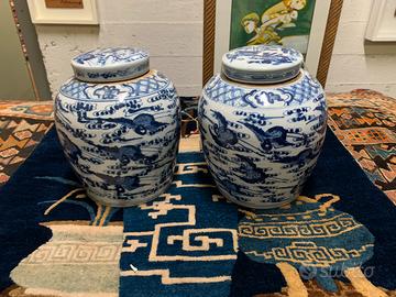 Coppia vasi antichi cinesi firmati