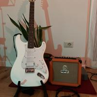 Fender Squier Bullet Strat HT HSS LRL+ampli Orange