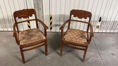 Coppia di sedie vintage in legno