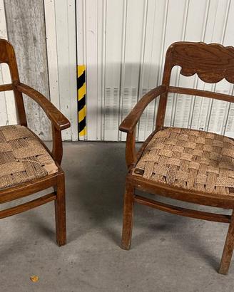 Coppia di sedie vintage in legno