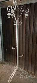 Lampada vintage appendiabiti ferro battuto bianca