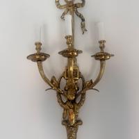 Coppia APPLIQUE stile Luigi XIV in bronzo dorato