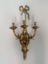 Coppia APPLIQUE stile Luigi XIV in bronzo dorato