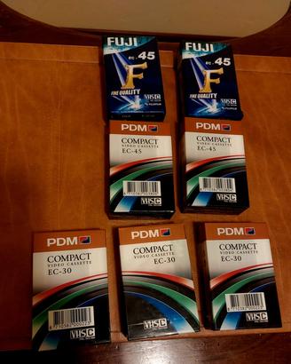 Lotto 7 Cassette VHS-C Fuji e PDM