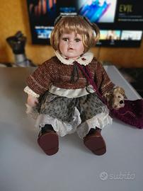 bambola porcellana artigianale 40 cm 