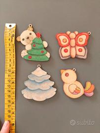 Set 4 Decorazioni Natalizie Thun in legno Conad