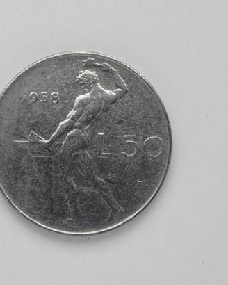 Moneta rara 50 lire 1958