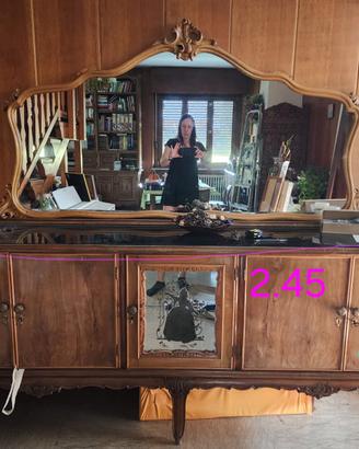 Grande credenza vintage anni 50 con specchio