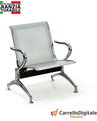 Sedia da attesa in acciaio – NUOVA – 1 posto