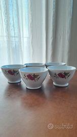 set di 5 tazzine vintage in porcellana